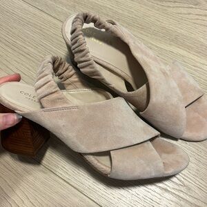 Cole Haan Womens Suede Ankle Strap Heels Slingback Sandals Shoes sz 7